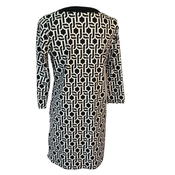 Lands' End Women’s Size Small Black White Lace Up Chest Geometric Dress - Picture 4 of 13